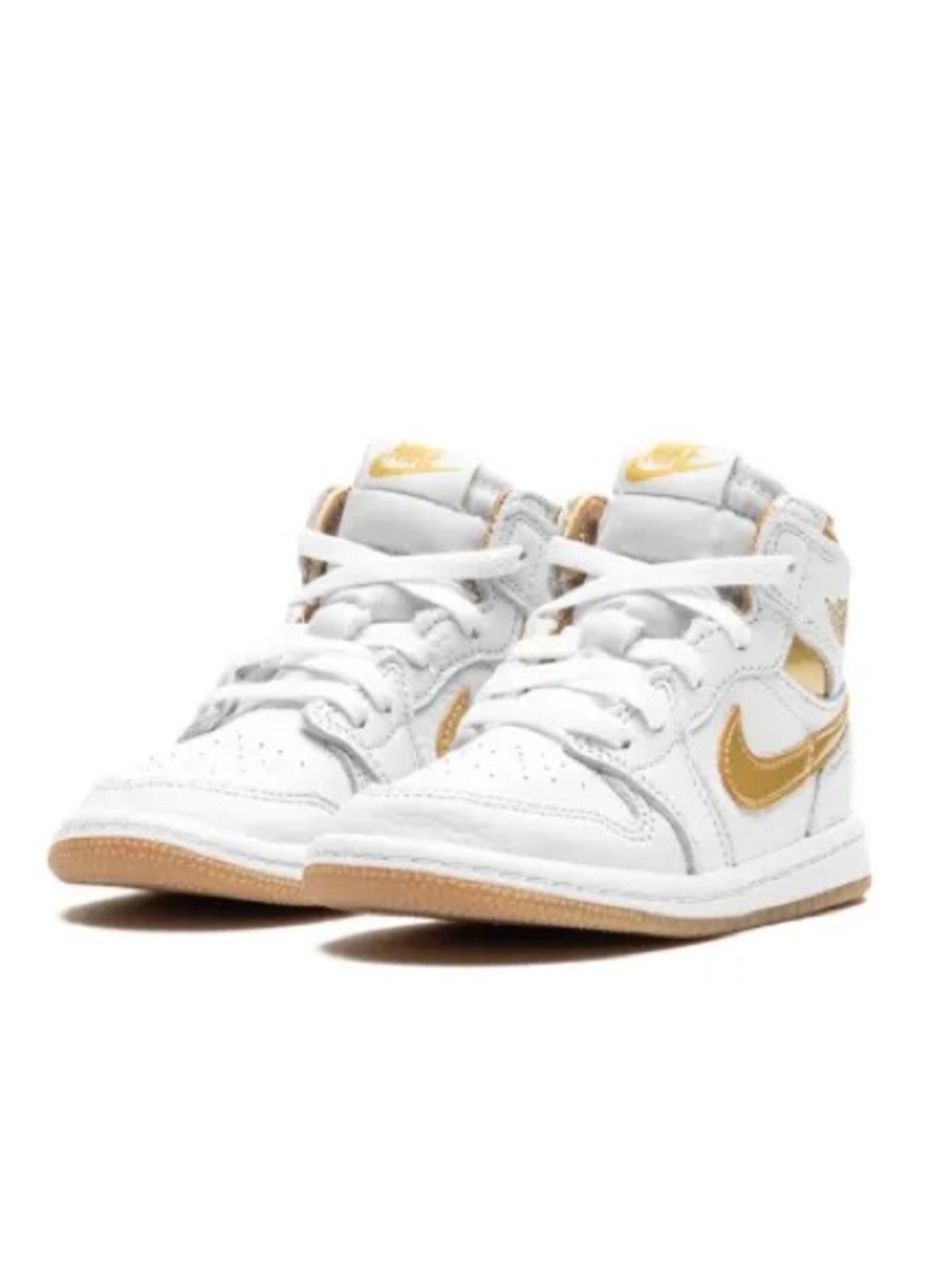 Kid's Nike Jordan 1 Retro High OG White/Metallic Gold in Size 11C